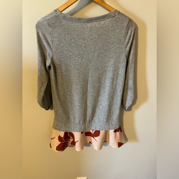 Anthropologie Little Yellow Button Mixed Media Peplum Top Women's Size Small - Picture 8 of 9